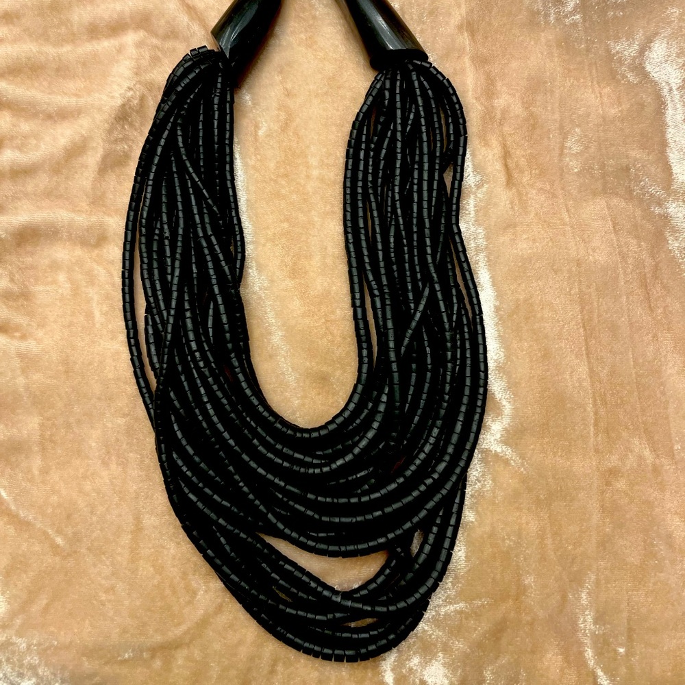 Black Vintage Beaded Necklace